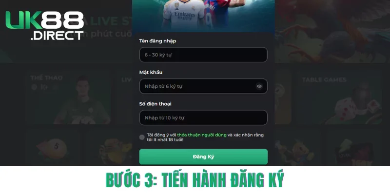 Bước 3: Tiến hành đăng ký